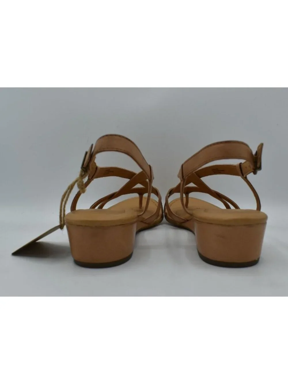 Born Womens 10‎ Sibyl Slingback Natural Full Grain Leather Wedge Sandals Shoes